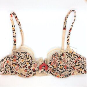 Princess Tam Tam Floral Underwire Bra Sz 34B #44Q